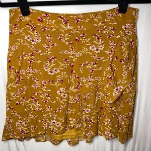Cotton Candy LA Yellow Floral Wrap Skirt